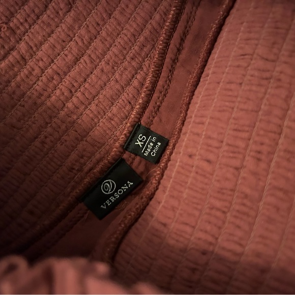 NWT Brown Mini Ruffle layered Skirt Sz XS - pair w/Gingham crop! - Picture 2 of 2